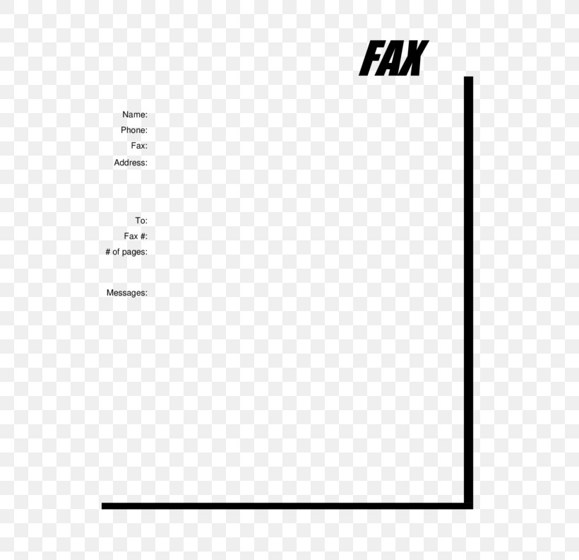 Template Fax Microsoft Word Document PDF, PNG, 612x792px, Template, Area, Black, Black And White, Brand Download Free