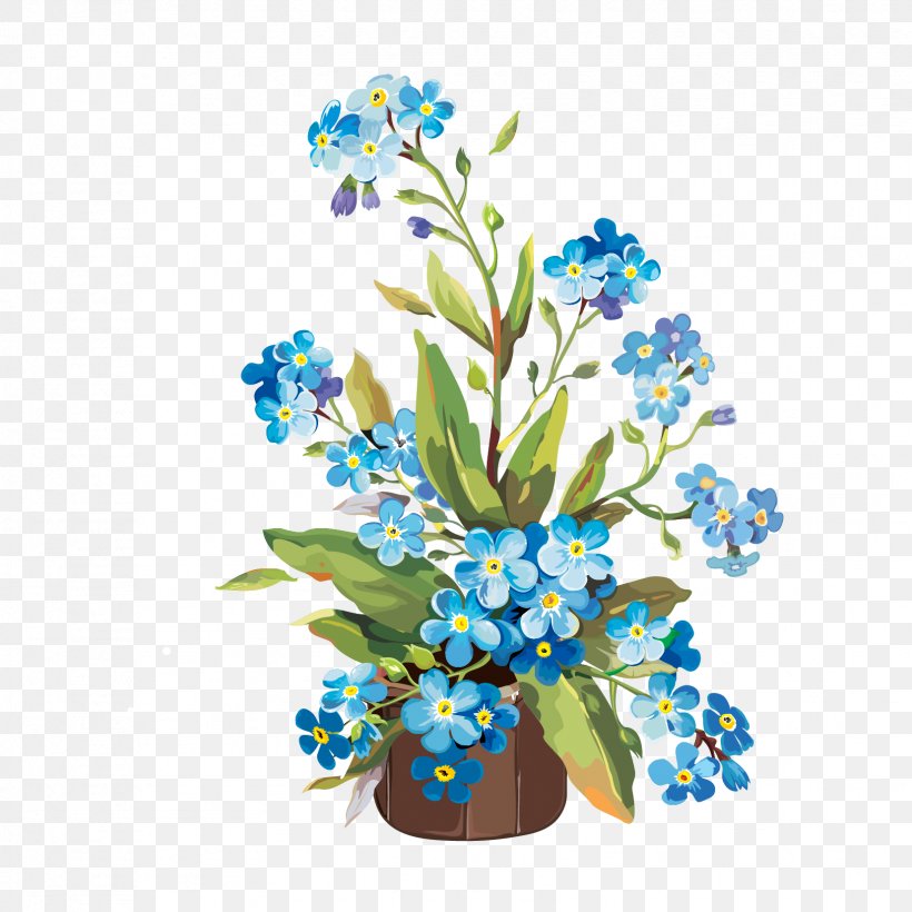 Flower Floral Design Vector Graphics Image Clip Art, PNG, 1654x1654px, Flower, Blue, Borage Family, Cut Flowers, Decal Download Free