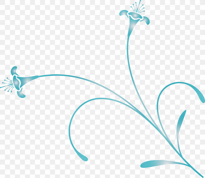 Aqua Turquoise Teal Line Plant, PNG, 3000x2615px, Easter Flower, Aqua, Line, Paint, Plant Download Free