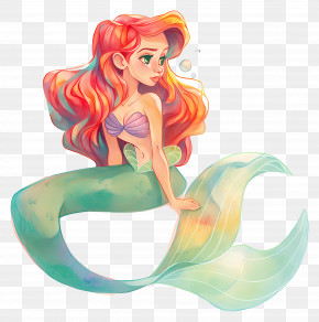 Ariel - Colorful Mermaid In The Sea PNG