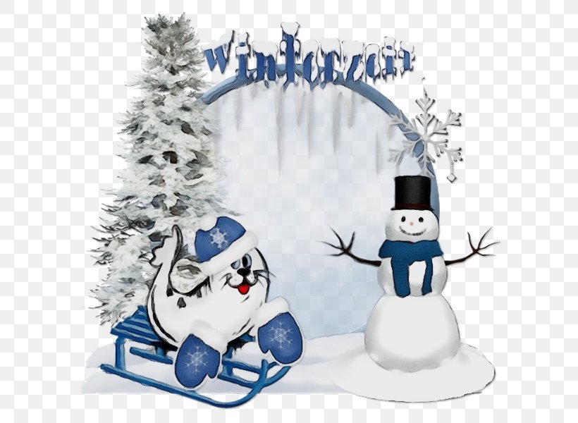 Snowman, PNG, 600x600px, Watercolor, Christmas Eve, Paint, Snow, Snowflake Download Free