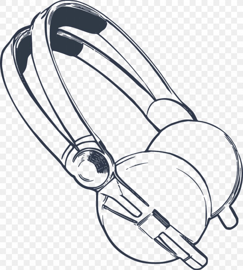 Headphones Drawing Coloring Book Clip Art, PNG, 918x1024px, Headphones, Apple Earbuds, Artwork, Black And White, Body Jewelry Download Free