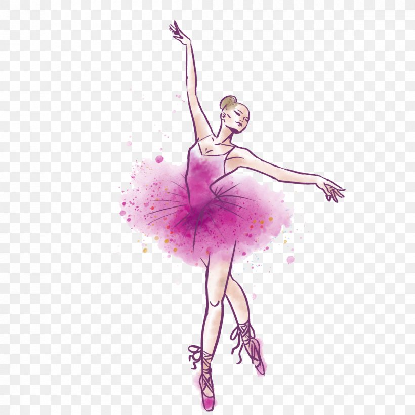 Ballet Dancer Watercolor Painting, PNG, 1200x1200px, Ballet, Art, Ballet Dancer, Ballet Shoe, Ballet Tutu Download Free
