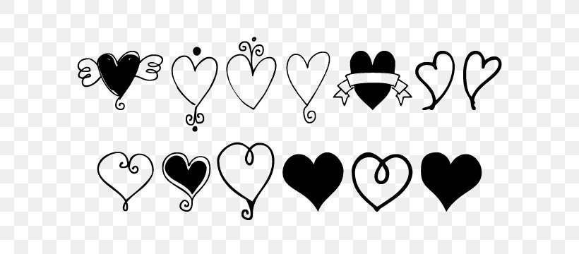 Font Doodle Heart Desktop Wallpaper Drawing, PNG, 720x360px, Doodle, Art, Blackandwhite, Drawing, Fashion Accessory Download Free