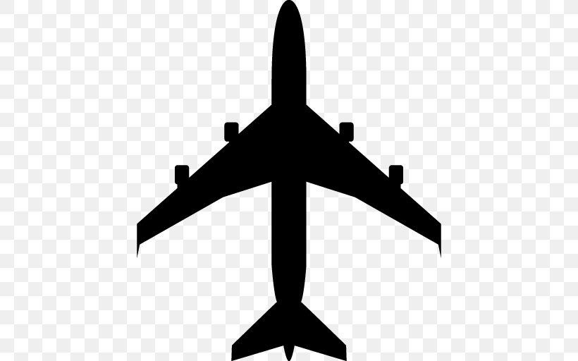 Airplane Clip Art, PNG, 512x512px, Airplane, Air Travel, Aircraft, Airliner, Black And White Download Free