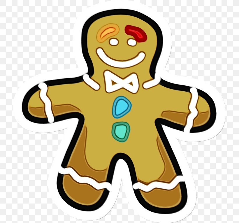 Cartoon Gingerbread Sticker, PNG, 729x767px, Watercolor, Cartoon, Gingerbread, Paint, Sticker Download Free