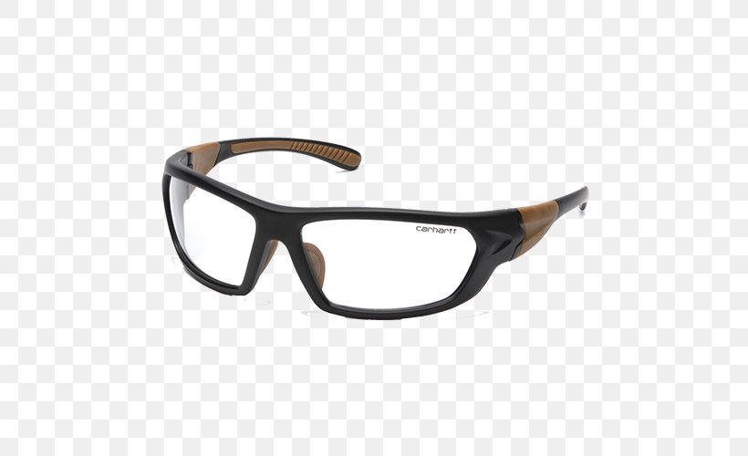 Goggles Carhartt Rockwood Safety Glasses Pyramex Carbondale Safety Glasses Lens/black & Tan Frame CHB, PNG, 500x500px, Goggles, Antifog, Carhartt, Eye Protection, Eyewear Download Free