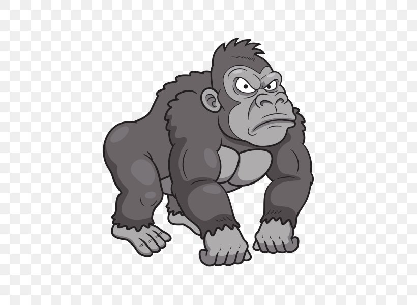 Gorilla Primate Clip Art, PNG, 600x600px, Gorilla, Can Stock Photo, Carnivoran, Cartoon, Chimpanzee Download Free