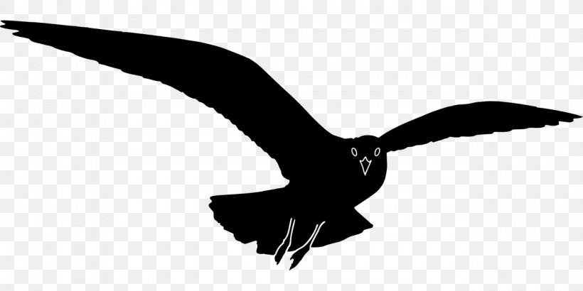 Gulls Silhouette Clip Art, PNG, 1280x640px, Gulls, Beak, Bird, Black And White, Eagle Download Free