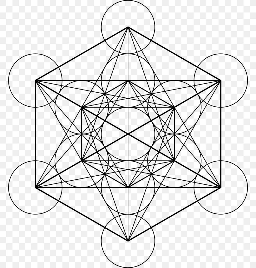 Metatron's Cube Sacred Geometry Overlapping Circles Grid, PNG ...