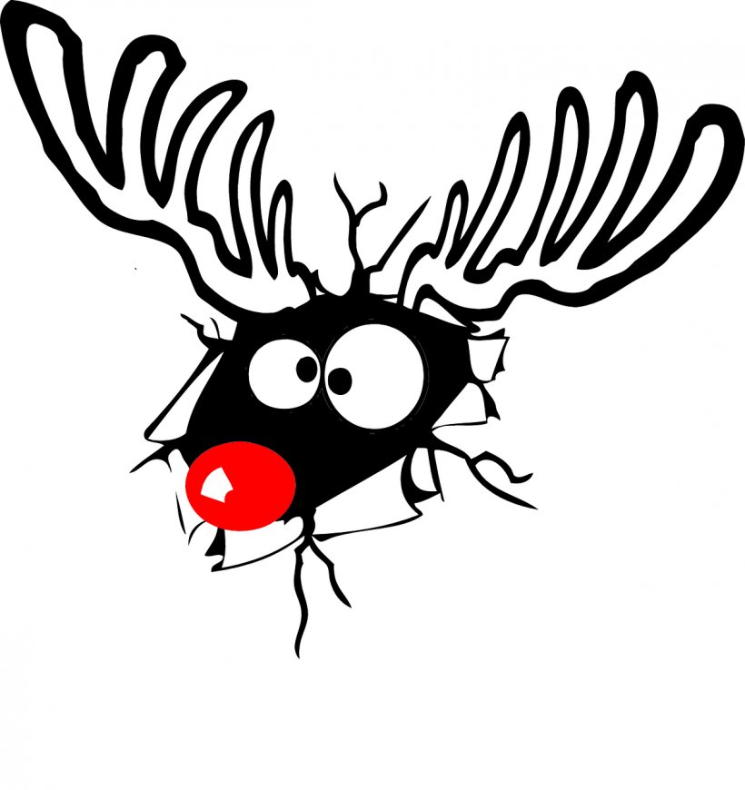 Rudolph Reindeer Christmas Eve Santa Claus, PNG, 1206x1280px, Rudolph, Antler, Art, Artwork, Black And White Download Free