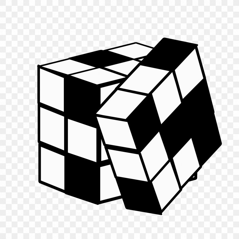 Rubik's Cube, PNG, 2400x2400px, Rubik S Cube, Area, Black, Black And White, Cube Download Free