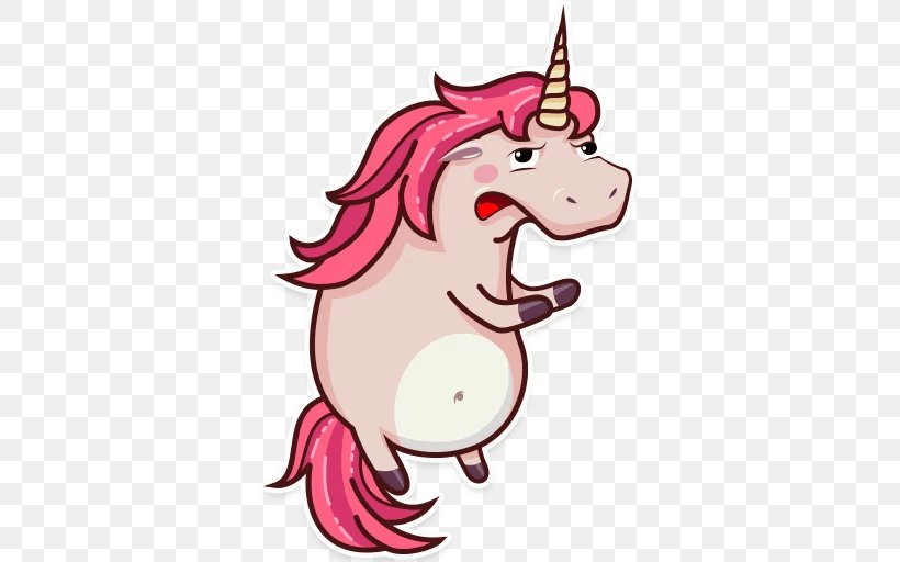 Unicorn Sticker Telegram Messaging Apps Clip Art, PNG, 512x512px, Watercolor, Cartoon, Flower, Frame, Heart Download Free