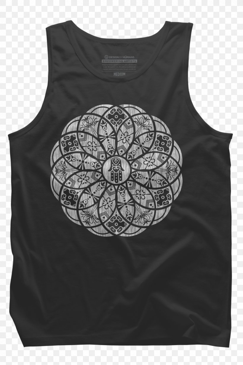 T-shirt Mandala Hoodie Design By Humans, PNG, 1200x1800px, Tshirt, Art, Black, Black And White, Buddhism Download Free