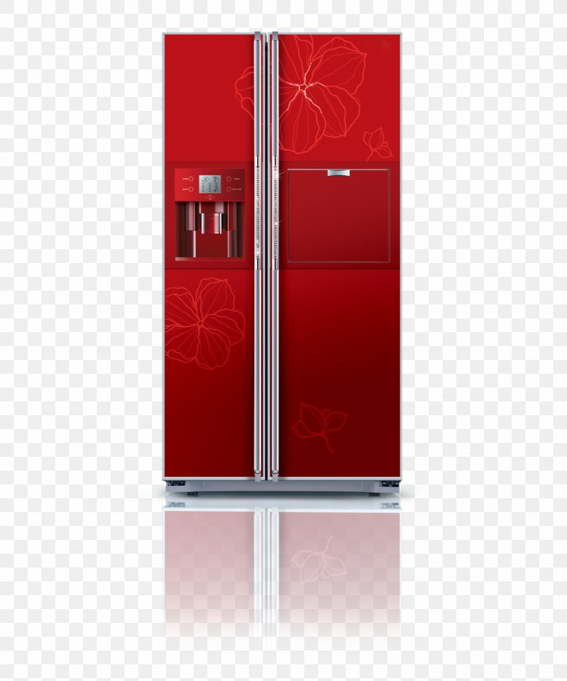 Refrigerator Rectangle Red, PNG, 1417x1701px, Refrigerator, Flooring, Lg Corp, Rectangle, Red Download Free