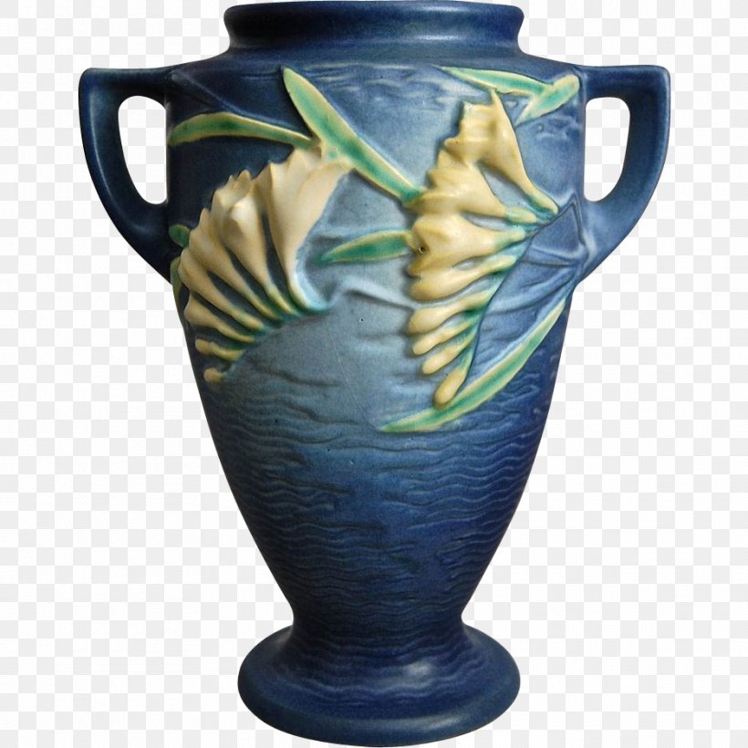 Vase Roseville Pottery Pitcher, PNG, 936x936px, Vase, American Art Pottery, Art, Artifact, Blue Download Free
