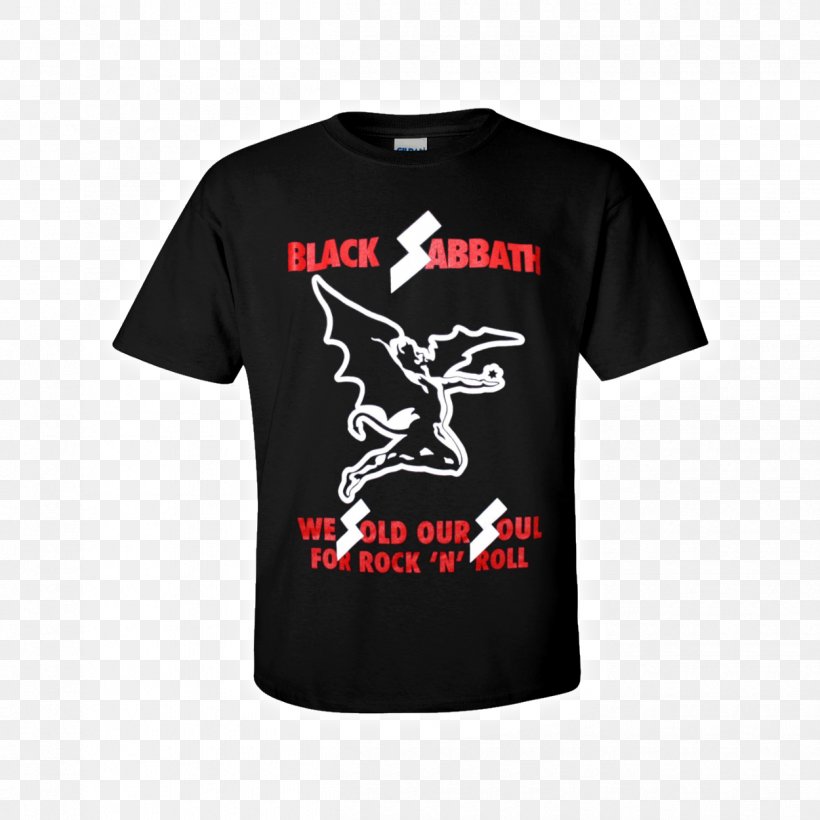 T-shirt Black Sabbath Never Say Die! Tour We Sold Our Soul For Rock 'n' Roll, PNG, 1250x1250px, Tshirt, Active Shirt, Black, Black Sabbath, Brand Download Free