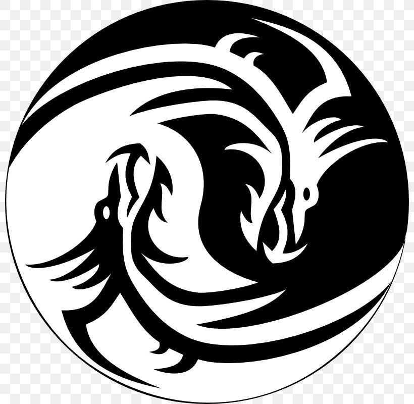 Yin And Yang Chinese Dragon Clip Art, PNG, 800x800px, Yin And Yang, Artwork, Black, Black And White, Charms Pendants Download Free