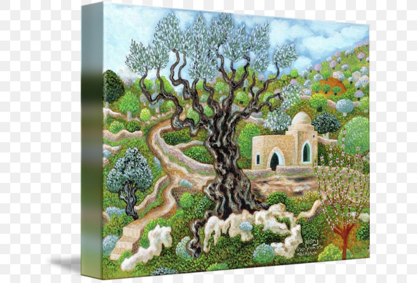 Painting Rachel's Tomb Gallery Wrap Tree Canvas, PNG, 650x557px, Painting, Art, Baruch Nachshon, Canvas, Flower Download Free