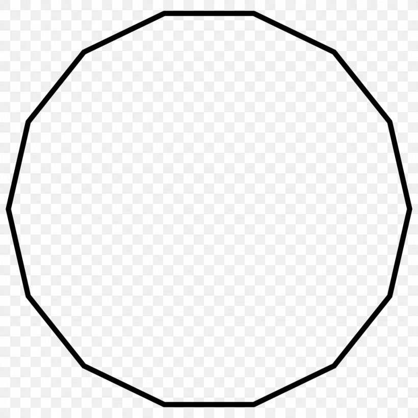 Regular Polygon Dodecagon Octagon, PNG, 1024x1024px, Regular Polygon, Area, Black, Black And White, Decagon Download Free