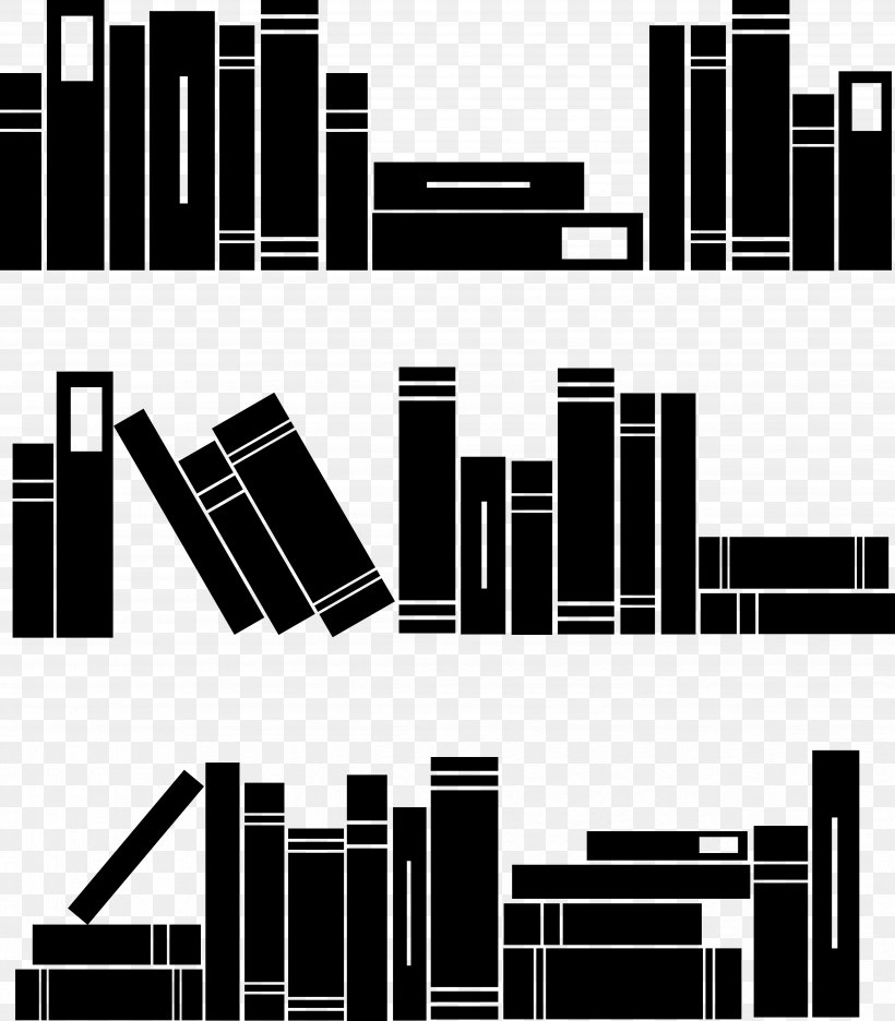 Bookcase Silhouette Clip Art, PNG, 4952x5658px, Book, Architecture, Black And White, Bookcase, Brand Download Free