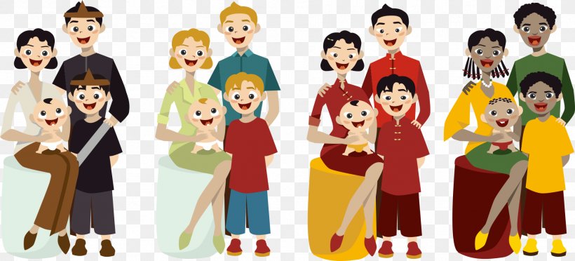 Cartoon Family Illustration, PNG, 1871x850px, Cartoon, Art, Child, Family, Family Reunion Download Free