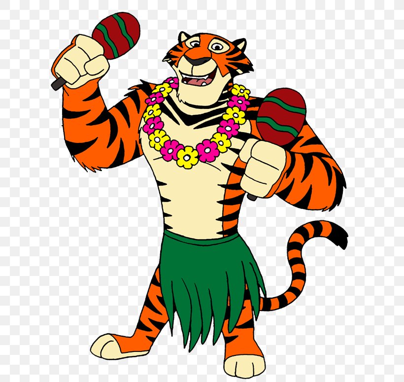 Tiger Hula Cartoon Dance Clip Art, PNG, 624x775px, Tiger, Animal Figure, Animation, Art, Artwork Download Free