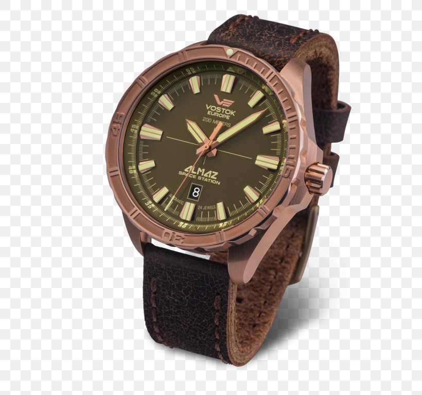 Vostok Watches Vostok Europe Automatic Watch Watch Strap, PNG, 600x768px, Vostok Watches, Automatic Watch, Brand, Bronze, Brown Download Free