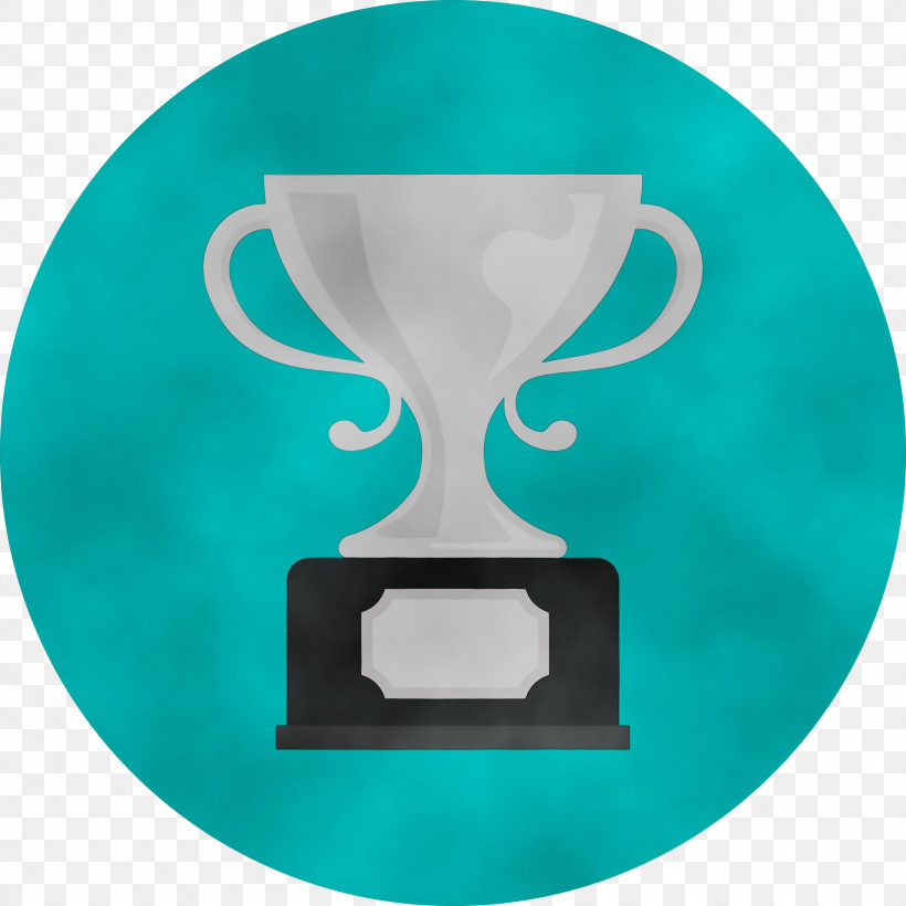 Trophy, PNG, 3000x3000px, Award, Microsoft Azure, Paint, Prize, Teal Download Free