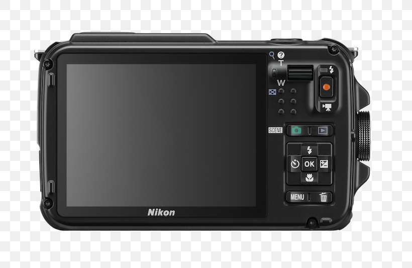 Nikon COOLPIX AW100 Point-and-shoot Camera Digital SLR, PNG, 800x533px, 16 Mp, Nikon Coolpix Aw100, Camera, Camera Accessory, Camera Lens Download Free