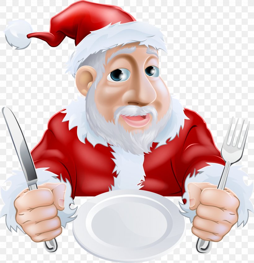 Santa Claus Christmas Dinner Cartoon, PNG, 2042x2114px, Santa Claus, Cartoon, Christmas, Christmas Dinner, Christmas Ornament Download Free