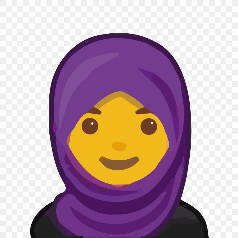 Emoji Domain Hijab Smiley Muslim, PNG, 1200x1200px, Watercolor, Cartoon, Flower, Frame, Heart Download Free