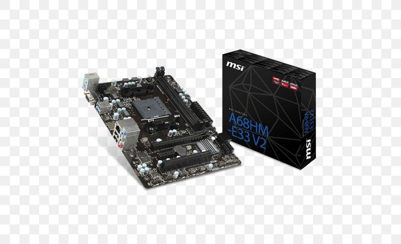 MicroATX Socket FM2+ Motherboard MSI A68HM-P33 V2, PNG, 500x500px, Microatx, Amd Accelerated Processing Unit, Atx, Computer Component, Computer Cooling Download Free