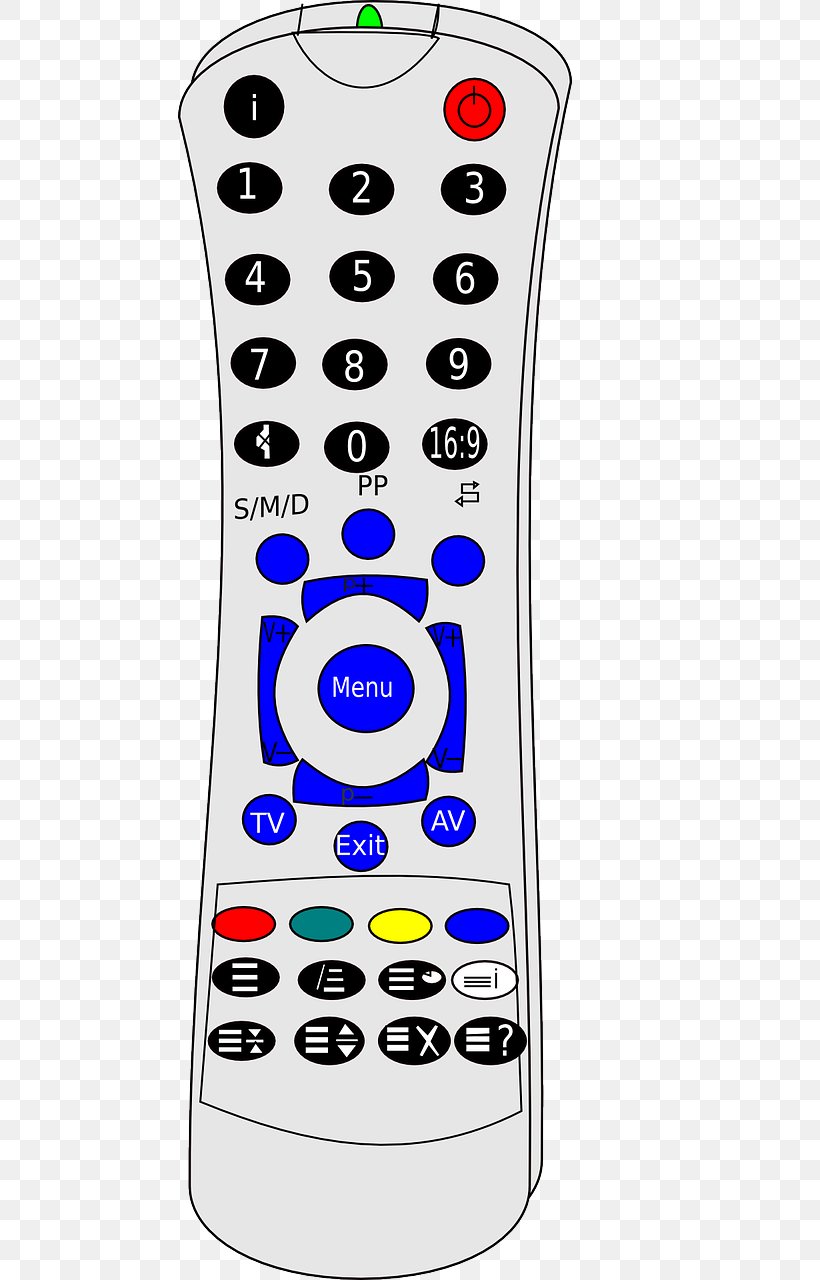 Remote Controls Television Set Clip Art, PNG, 640x1280px, Remote Controls, Cellular Network, Controller, Electronic Device, Electronics Accessory Download Free