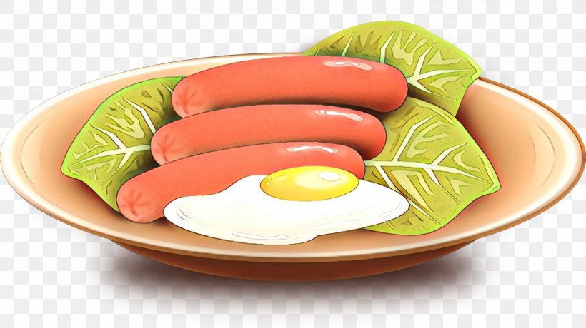Food Dish Cuisine Ingredient Sausage, PNG, 2999x1685px, Cartoon, Breakfast, Comfort Food, Cuisine, Dish Download Free