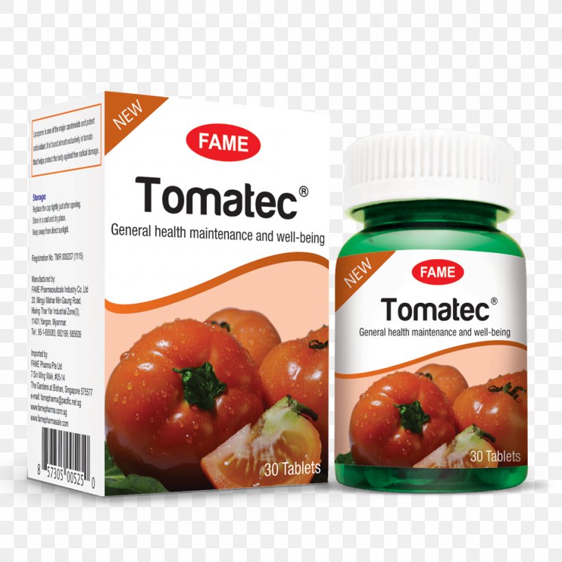Tomato Dietary Supplement Organic Food Fame Pharma Pte Ltd, PNG, 1000x1000px, Tomato, Brand, Capsule, Condiment, Diet Download Free