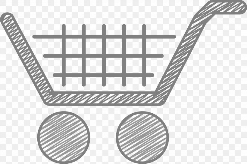 Shopping Cart Download, PNG, 2501x1671px, Shopping, Area, Black And White, Hardware Accessory, Material Download Free