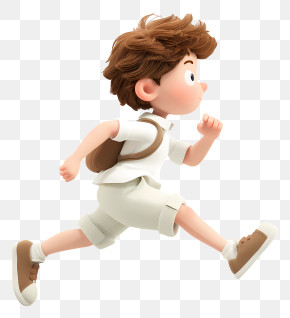 Running Boy - Running Boy With Backpack PNG