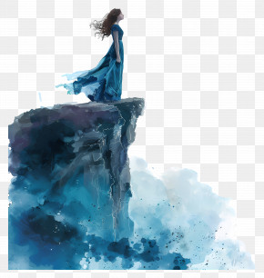 Woman Standing On Cliff - Person Standing On Cliff PNG
