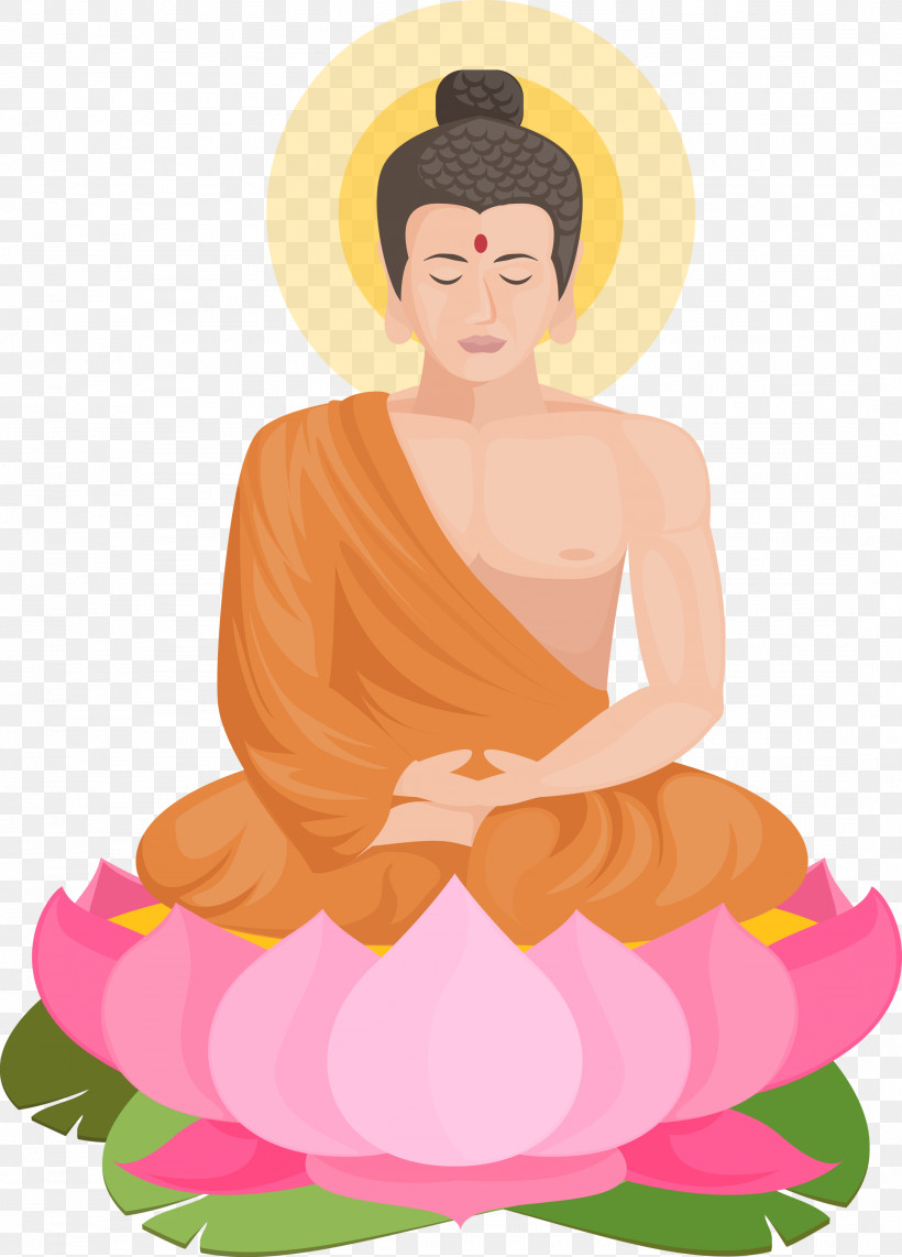 Bodhi Lotus Lotus, PNG, 2153x3000px, Bodhi Lotus, Kneeling, Lotus, Meditation, Peach Download Free