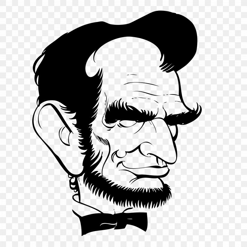 Caricature Drawing Line Art, PNG, 5852x5850px, Caricature, Abraham Lincoln, Art, Beard, Black And White Download Free