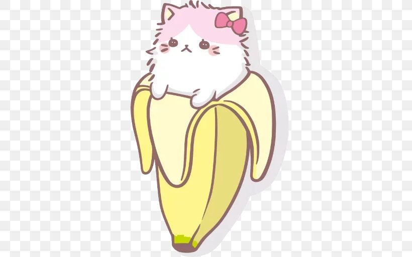 Cat Kitten Kavaii Banana Drawing, PNG, 512x512px, Watercolor, Cartoon, Flower, Frame, Heart Download Free