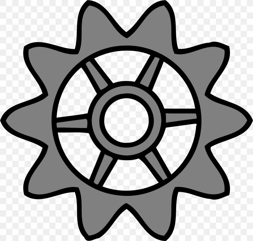 Gear Tooth Clip Art, PNG, 2389x2271px, Gear, Area, Artwork, Bicycle Gearing, Black And White Download Free