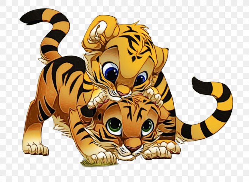 Animated Cartoon Tiger Cartoon Clip Art Terrestrial Animal, PNG, 1200x880px, Watercolor, Animal Figure, Animated Cartoon, Bengal Tiger, Cartoon Download Free