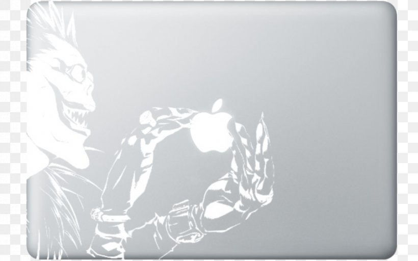 MacBook Macnote Studio Seri Kembangan Decal Ryuk, PNG, 900x563px, Macbook, Apple, Black And White, Decal, Deviantart Download Free