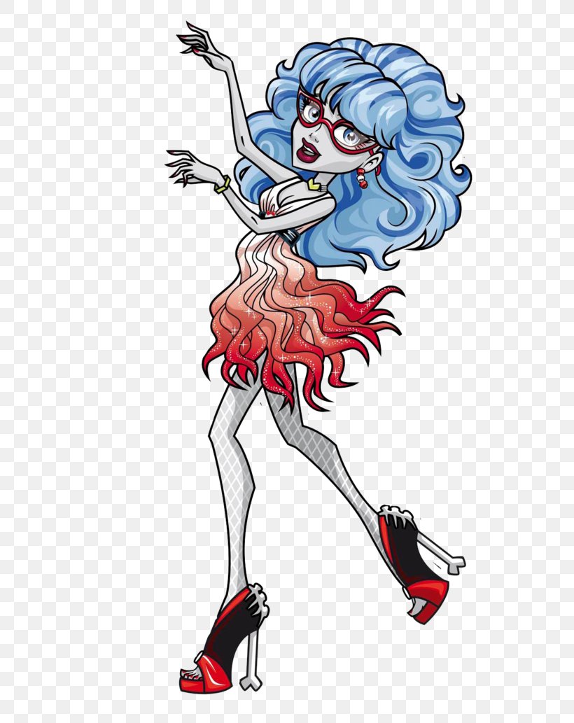 Monster High Ghoulia Yelps Monster High Ghoulia Yelps Lagoona Blue Frankie Stein, PNG, 773x1033px, Watercolor, Cartoon, Flower, Frame, Heart Download Free