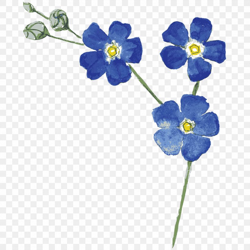 Telephone Flower Softphone, PNG, 3000x3000px, Telephone, Blue, Borage Family, Cut Flowers, Etsy Download Free