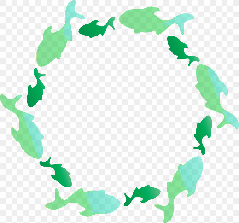 Fishes Frame Sea Frame, PNG, 3000x2801px, Fishes Frame, Biology, Green, Lawn, Leaf Download Free