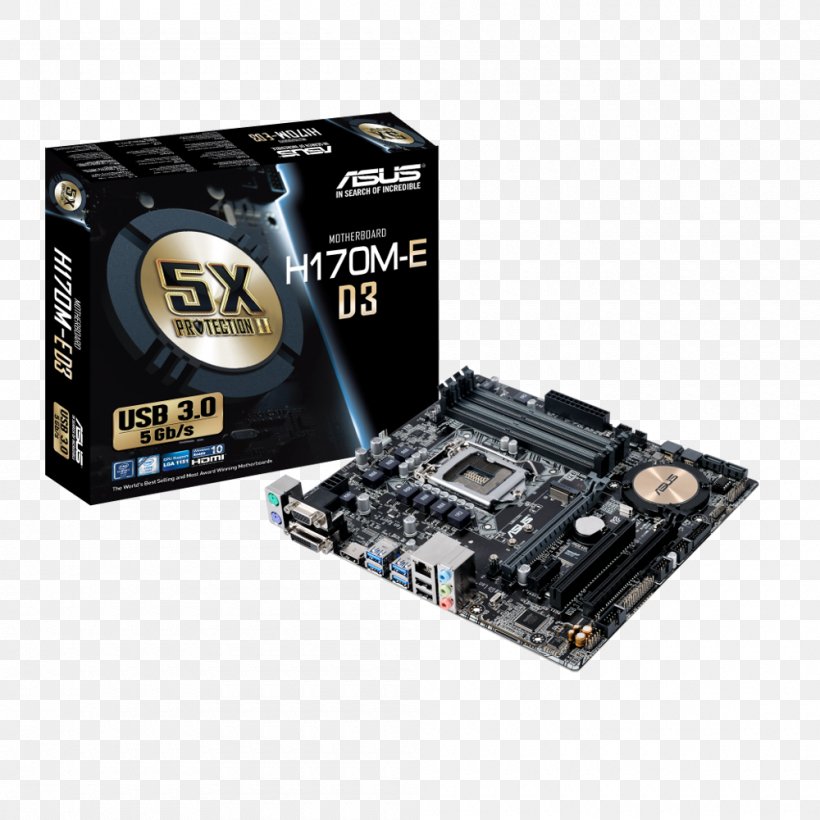 Intel Motherboard LGA 1151 MicroATX, PNG, 1000x1000px, Intel, Asus, Atx, Central Processing Unit, Computer Component Download Free