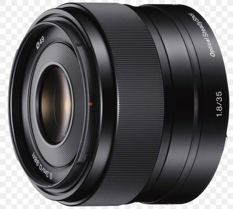 Sony E-mount Sony E 35mm F1.8 OSS Sony α Prime Lens Sony E 35mm F/1.8, PNG, 824x740px, Sony Emount, Apsc, Camera, Camera Accessory, Camera Lens Download Free